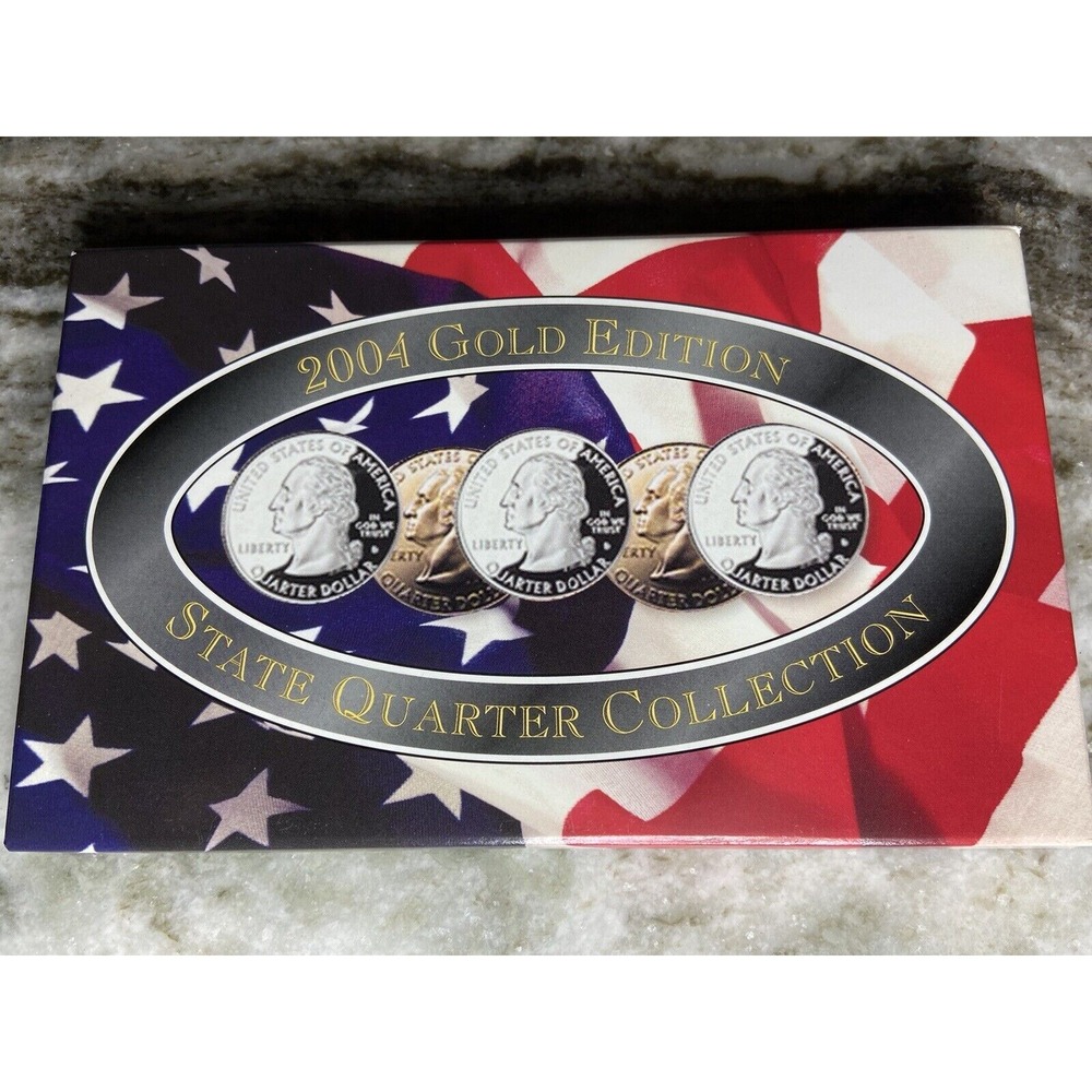 2004 GOLD EDITION 50 State Quarter Collection BU Uncirculated‎ Set w/COA